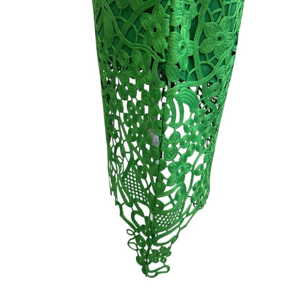 Adelyn Rae Crochet Lace Sleeveless Asymmetrical Hem Dress Small Green NWT - Picture 14 of 16